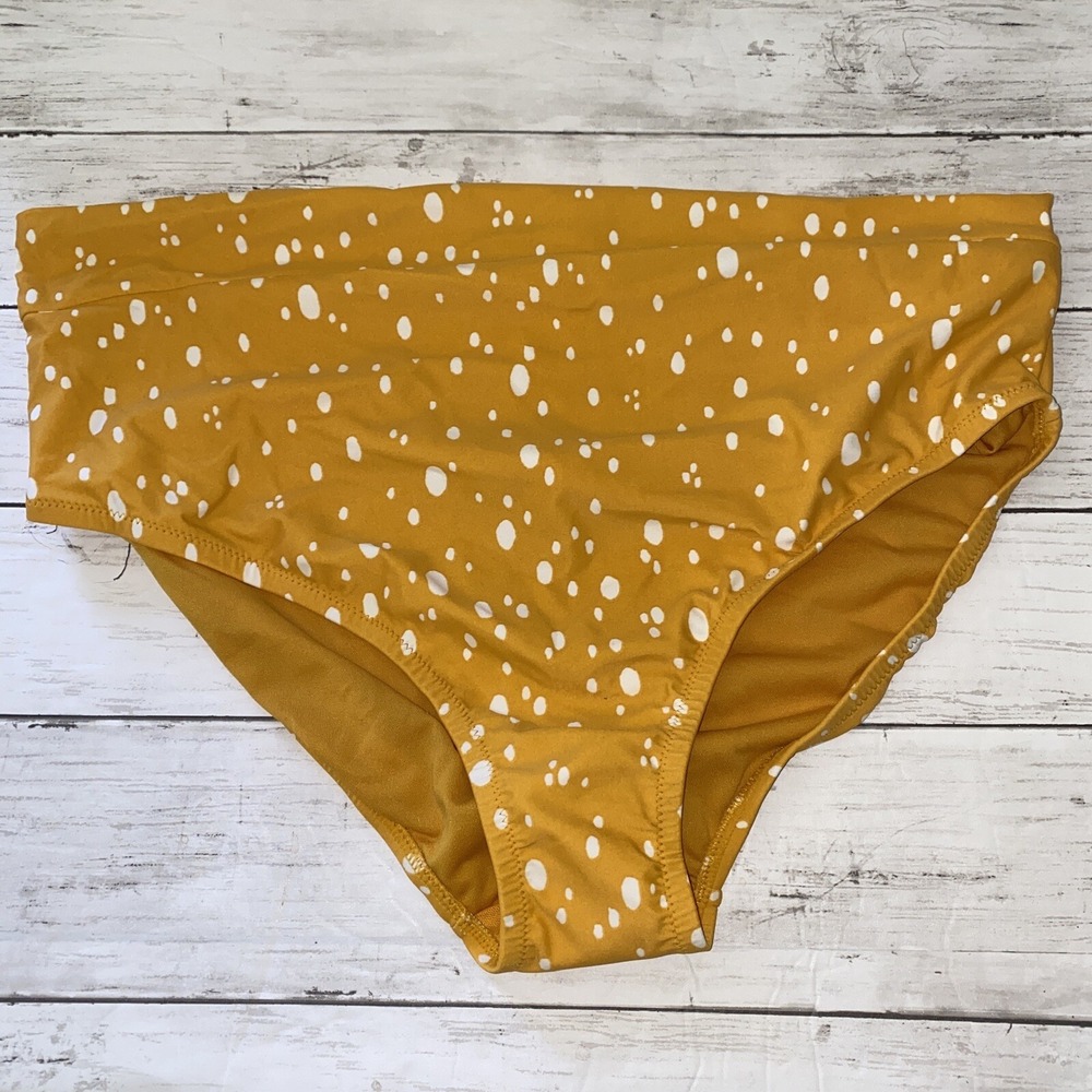 Kona Sol Bikini Bottom Womens 16W Yellow Dot High Waist Swimโ Target Cheeky 1XL
